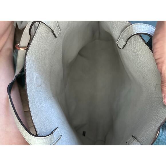 Free People Women's Teal Green Leather Shoulder Straps Tote Bag - Picture 12 of 12